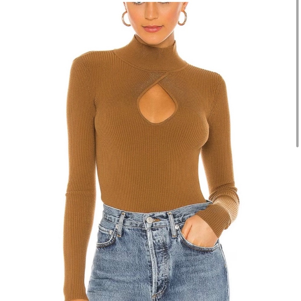 Lovers and Friends Peephole Brown Sweater Sz XS